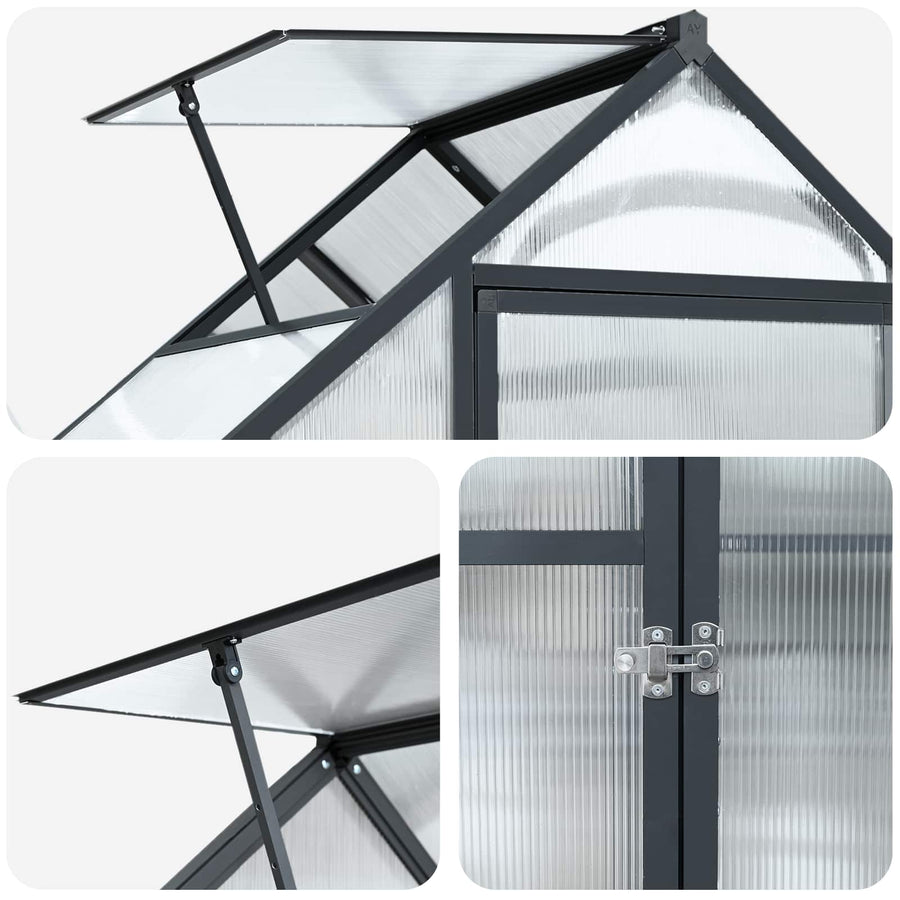 Tuin Serre met de deur Antracietkleurig 183,5 x 63,5 x 207 cm