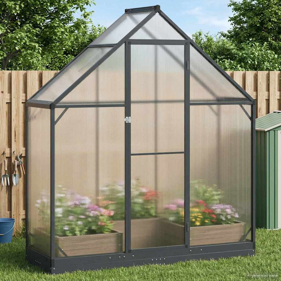 Tuin Serre met de deur Antracietkleurig 183,5 x 63,5 x 207 cm
