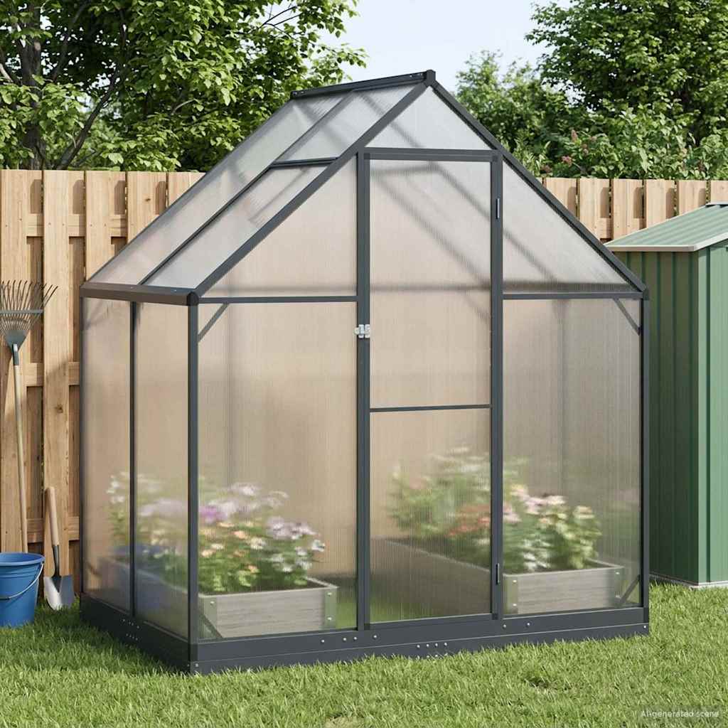 Tuin Serre met de deur Antracietkleurig 183,5 x 123 x 207 cm