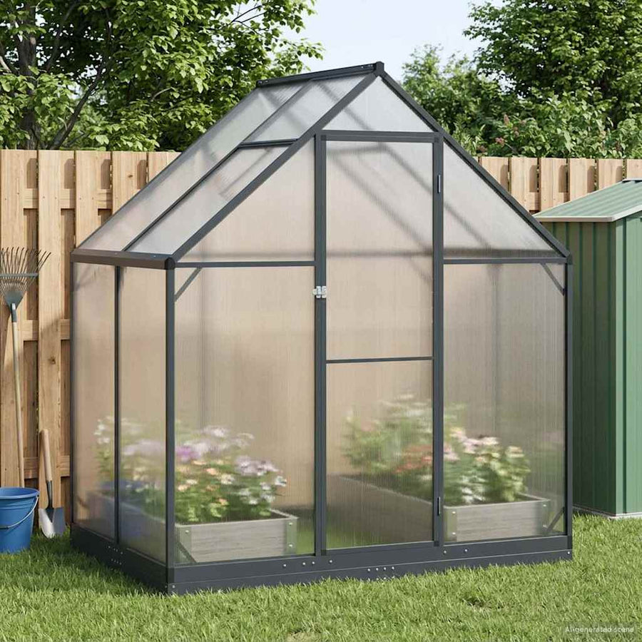 Tuin Serre met de deur Antracietkleurig 183,5 x 123 x 207 cm