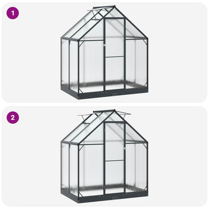 Tuin Serre met de deur Antracietkleurig 183,5 x 123 x 207 cm