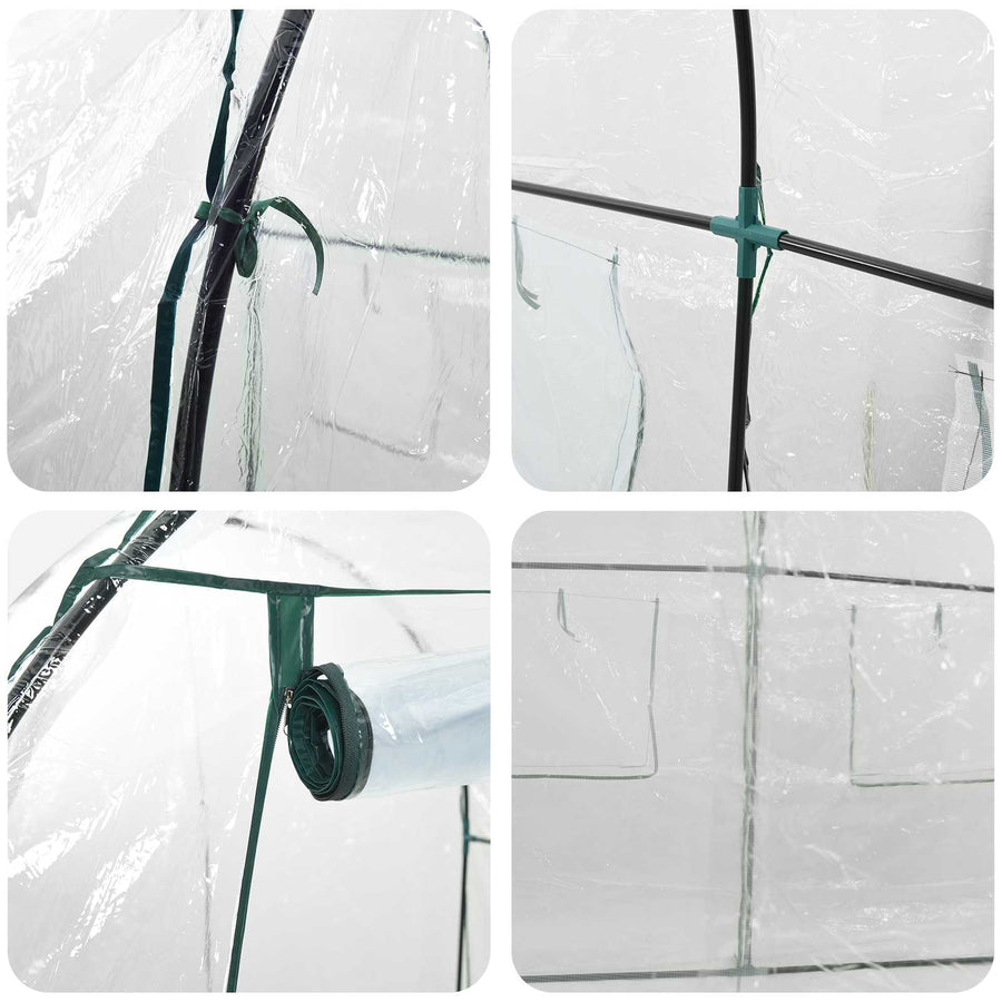 Kweekhuis met Frame 160 x 200 x 192,5 cm PVC Doorzichtig