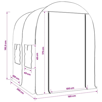 Kweekhuis met Frame 160 x 200 x 192,5 cm PVC Doorzichtig