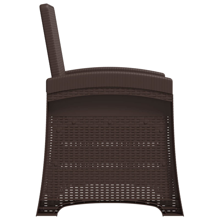 Ligstoel in rietenlook Bruin PP
