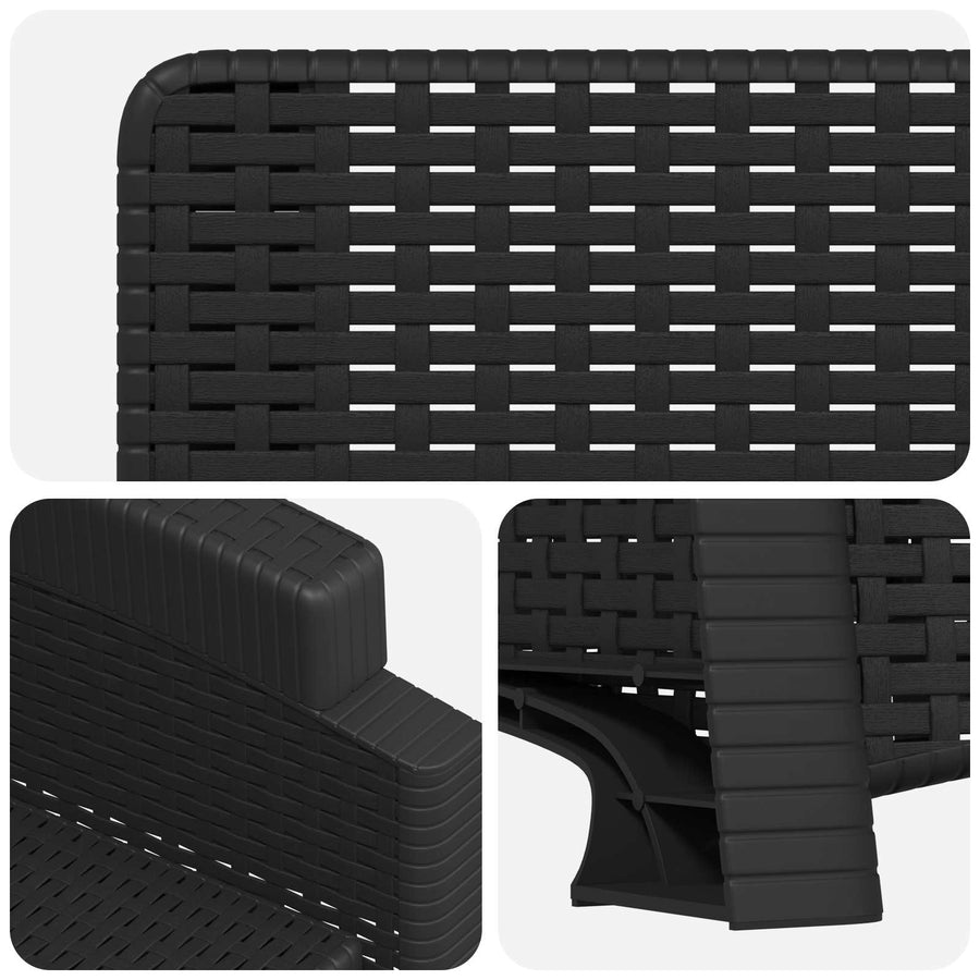 Ligstoel in rietenlook 2 pcs Antracietkleurig PP