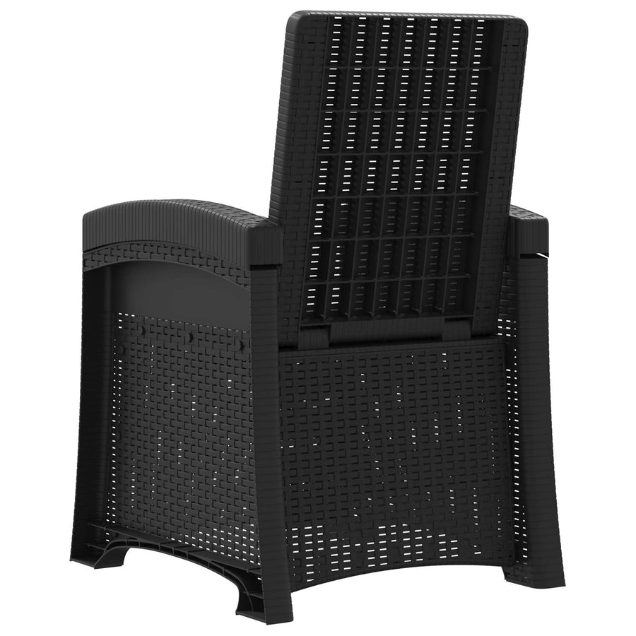 Ligstoel in rietenlook 2 pcs Antracietkleurig PP