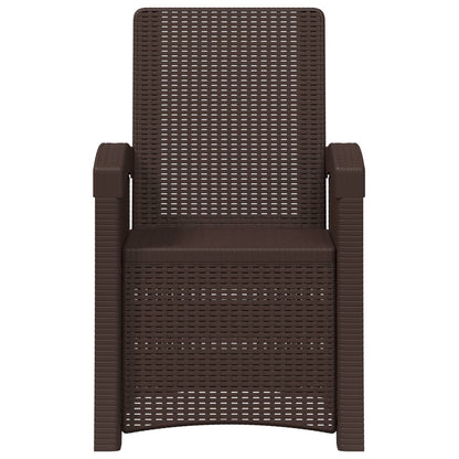 Ligstoel in rietenlook 2 pcs Bruin PP