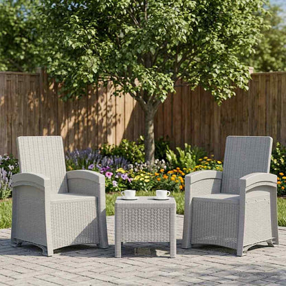 Ligstoel in rietenlook 2 pcs Wit PP