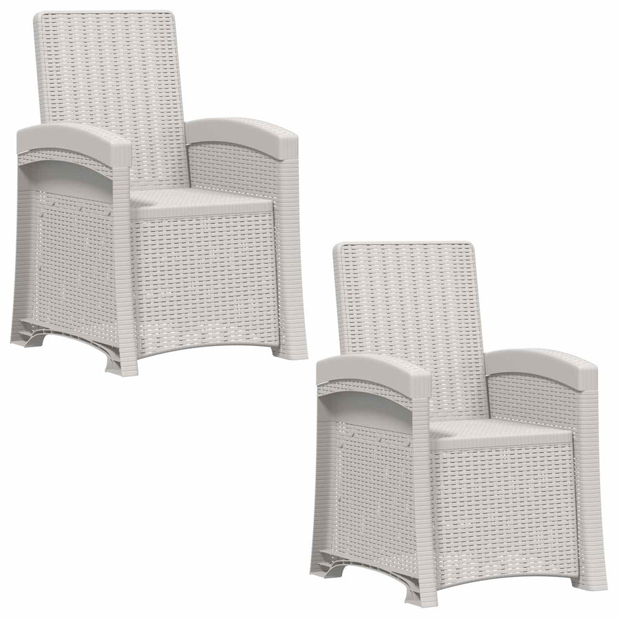 Ligstoel in rietenlook 2 pcs Wit PP