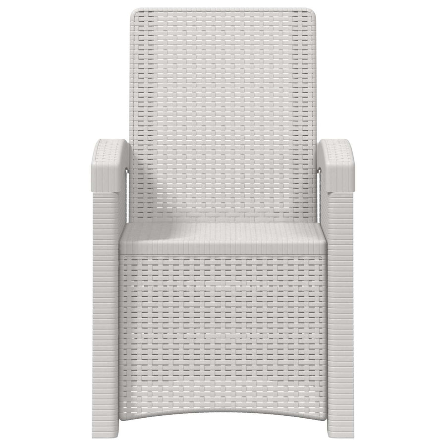 Ligstoel in rietenlook 2 pcs Wit PP