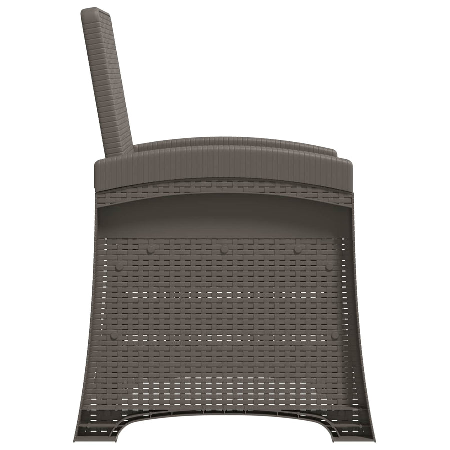 Ligstoel in rietenlook 2 pcs Lichtgrijs PP