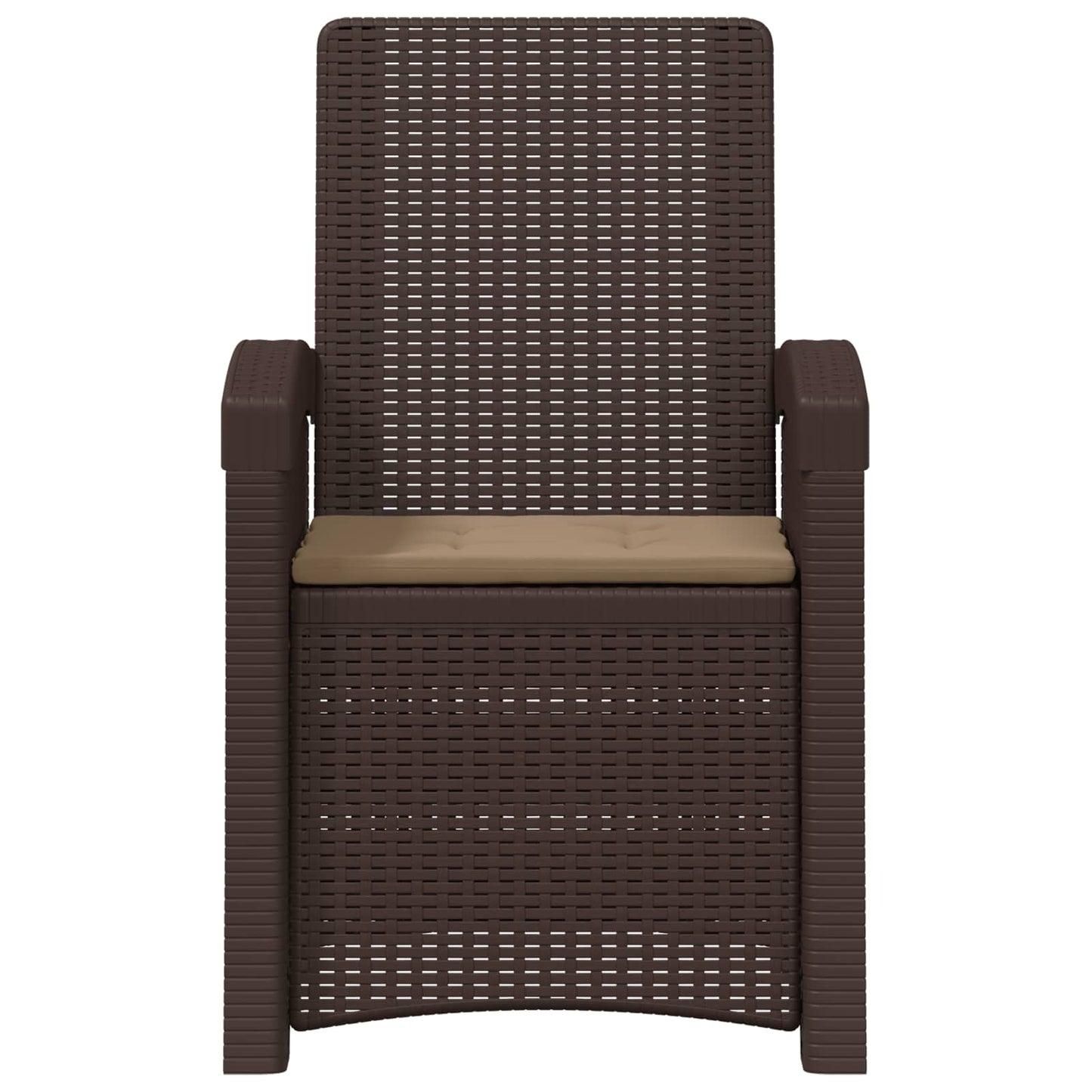 Ligstoel in rietenlook Bruin en Taupe PP