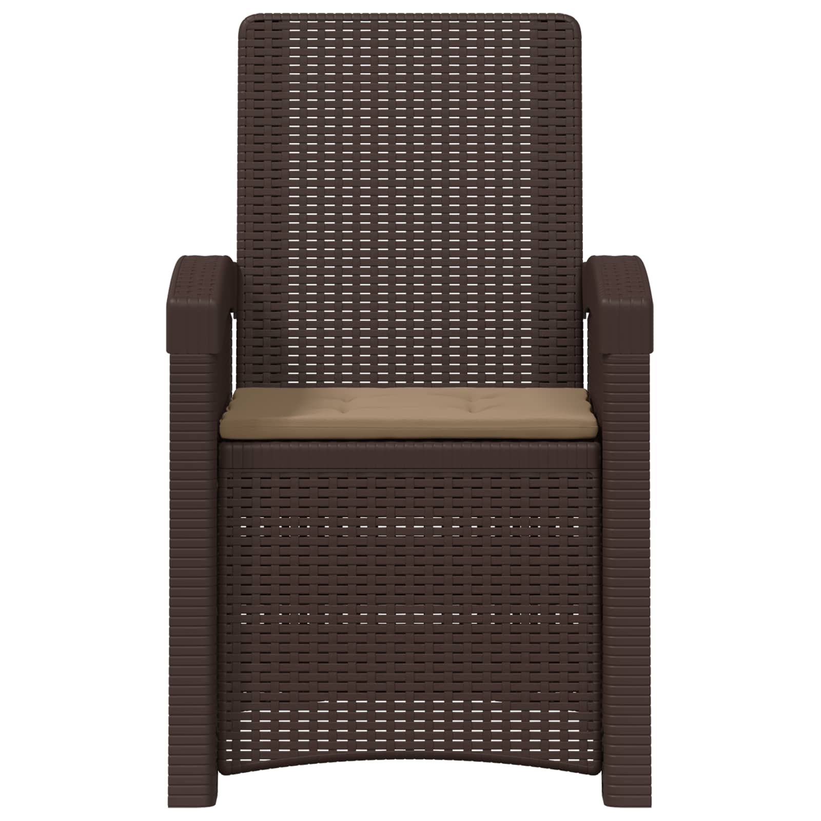 Ligstoel in rietenlook Bruin en Taupe PP