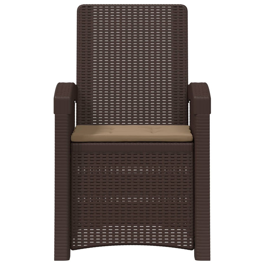 Ligstoel in rietenlook Bruin en Taupe PP
