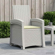 Ligstoel rietenlook wit crème PP 56x63x92 cm