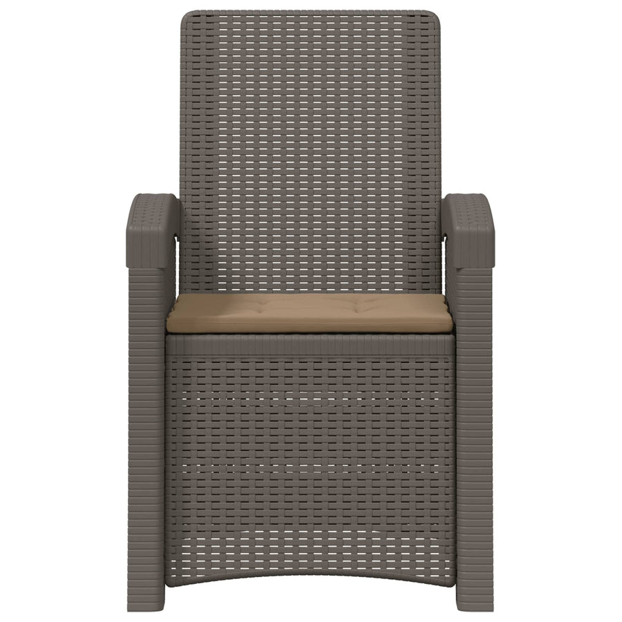 Ligstoel in rietenlook Lichtgrijs en Taupe PP