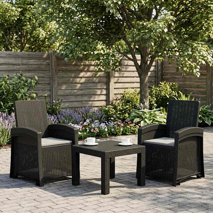Ligstoel in rietenlook 2 pcs Anthraciet en Lichtgrijs PP