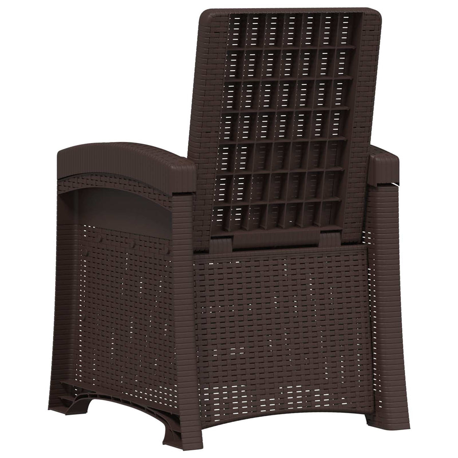 Ligstoel in rietenlook 2 pcs Bruin en antracietkleurig PP