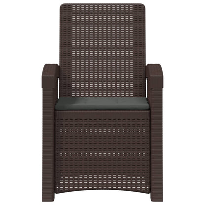 Ligstoel in rietenlook 2 pcs Bruin en antracietkleurig PP