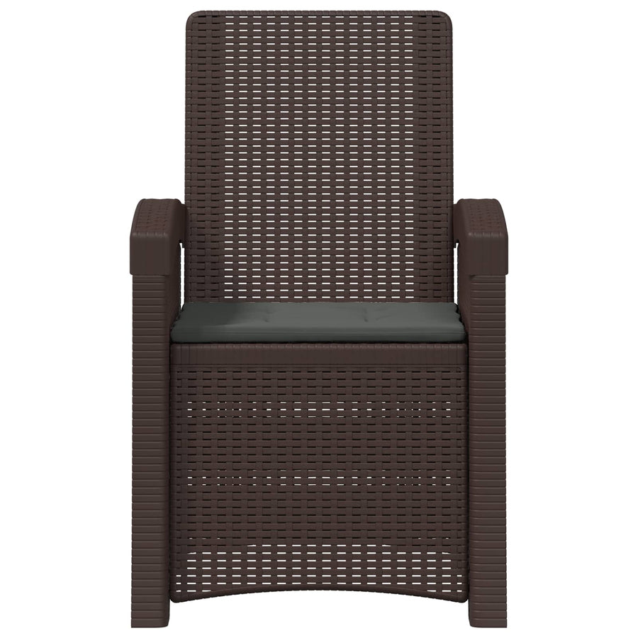 Ligstoel in rietenlook 2 pcs Bruin en antracietkleurig PP