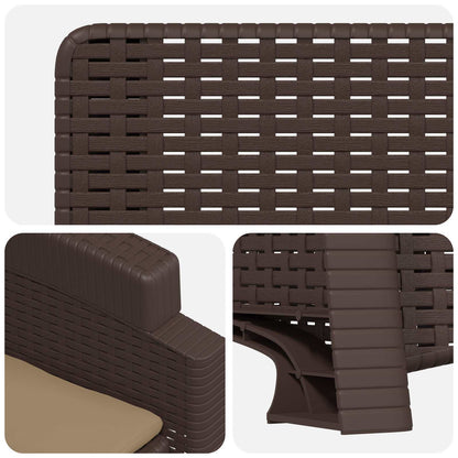 Ligstoel in rietenlook 2 pcs Bruin en Taupe PP