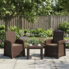 Ligstoelen rietenlook bruin taupe 2 stuks