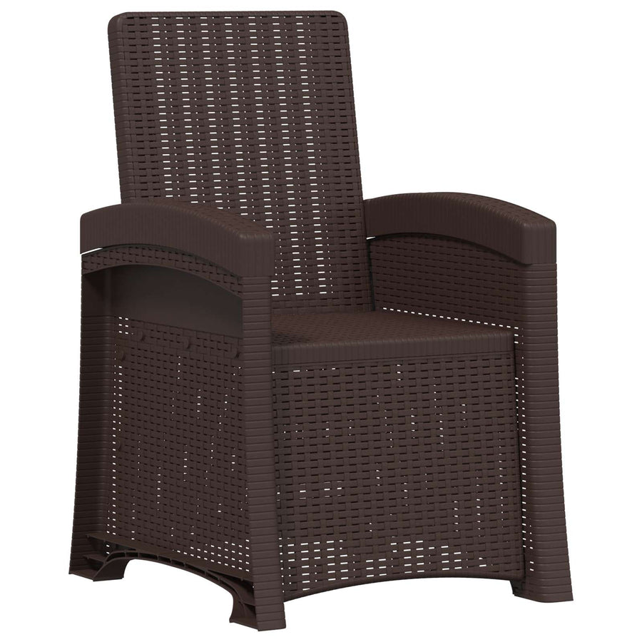 Ligstoel in rietenlook 2 pcs Bruin en Taupe PP