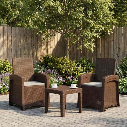 Ligstoel in rietenlook 2 pcs Bruin en lichtgrijs PP