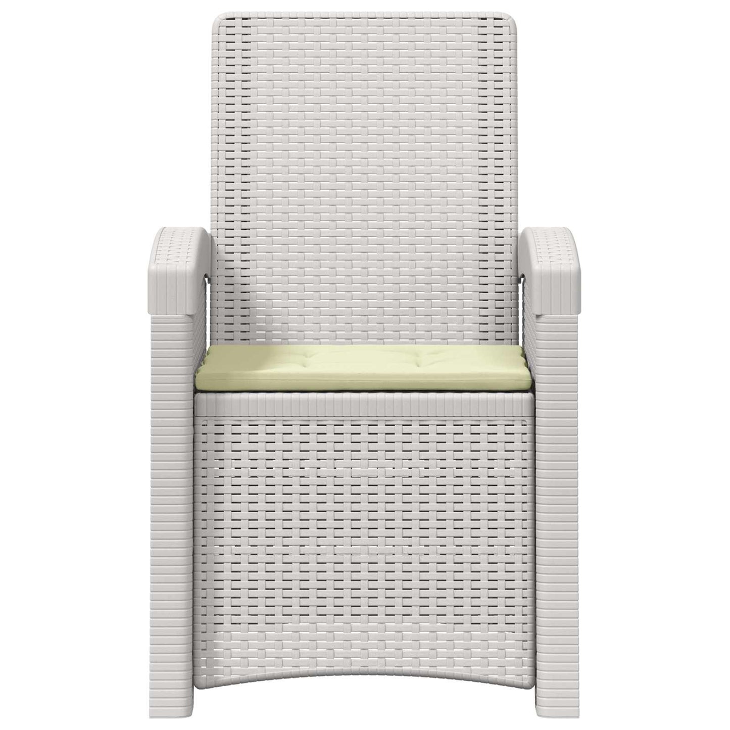 Ligstoel in rietenlook 2 pcs Wit en crèmekleurig PP