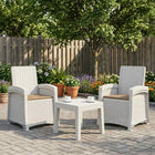 Ligstoel rietenlook wit taupe 56x63x92 cm 2 stuks