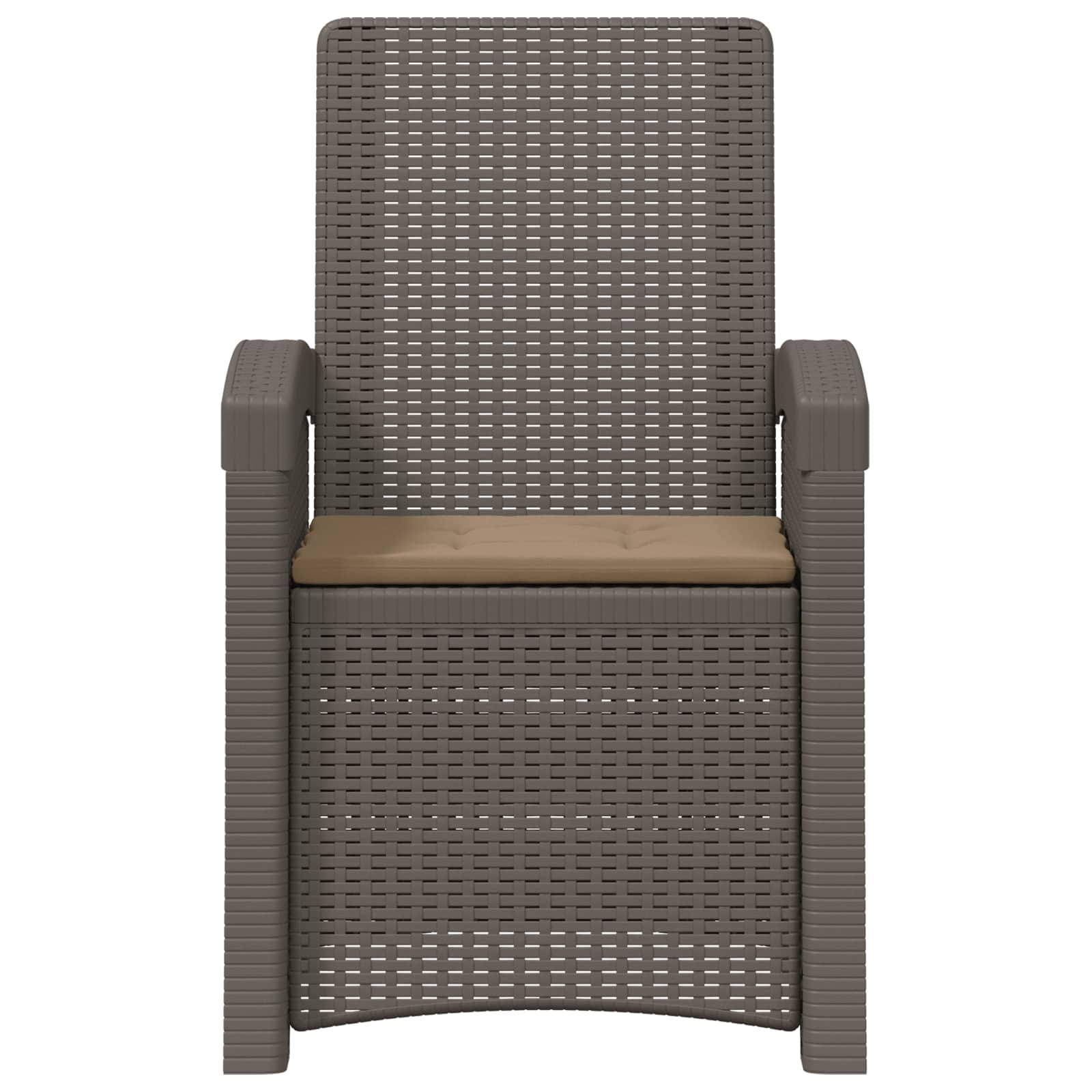 Ligstoel in rietenlook 2 pcs Lichtgrijs en Taupe PP