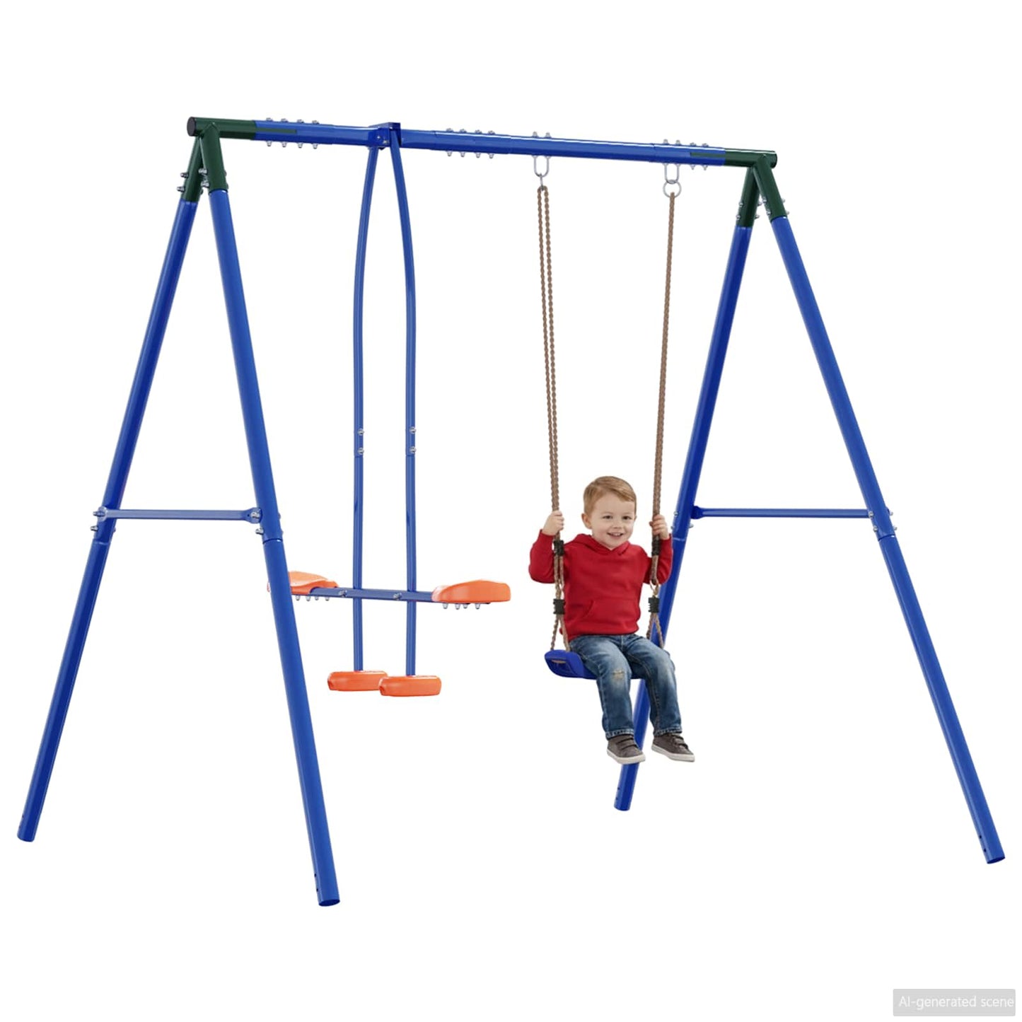 Buiten Schommelframe met Glijbaan voor tot 3 kinderen