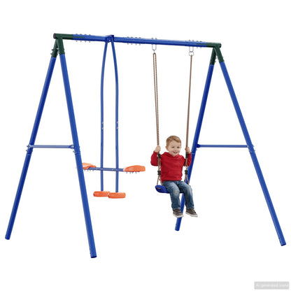 Buiten Schommelframe met Glijbaan voor tot 3 kinderen