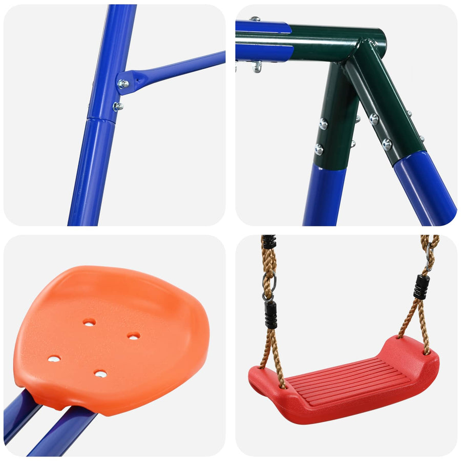 Buiten Schommelframe met Glijbaan voor tot 3 kinderen