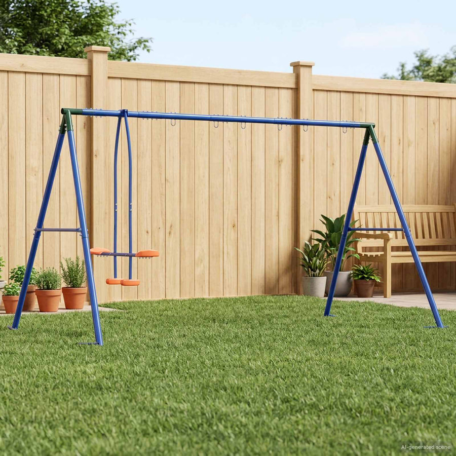 Buiten schommelframe met glijder voor tot 5 kinderen