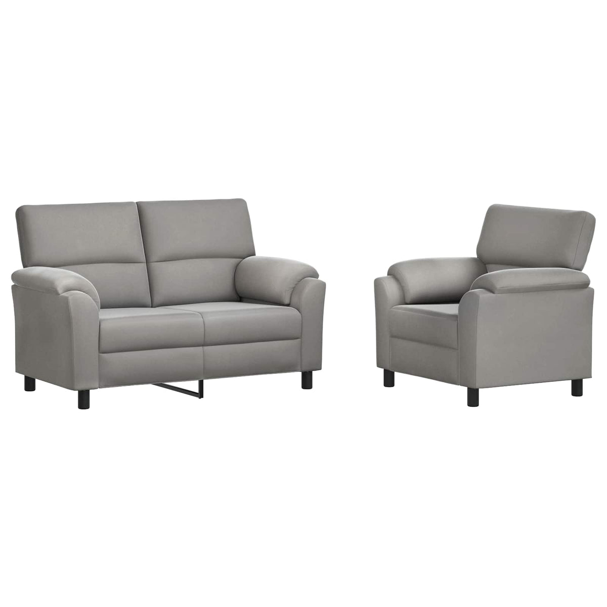 Bankstel 2 pcs Lichtgrijs fluweel
