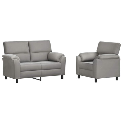 Bankstel 2 pcs Lichtgrijs fluweel