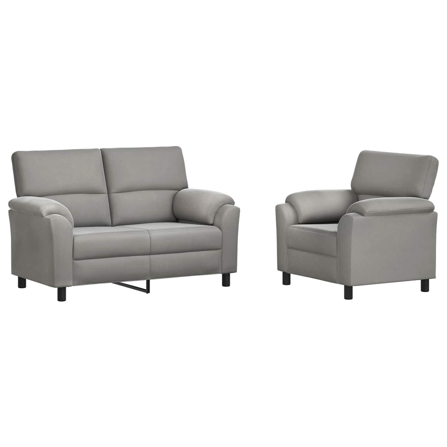 Bankstel 2 pcs Lichtgrijs fluweel