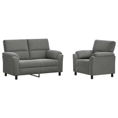 Bankstel 2 pcs Donkergrijs fluweel