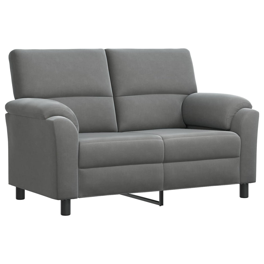 Bankstel 2 pcs Donkergrijs fluweel