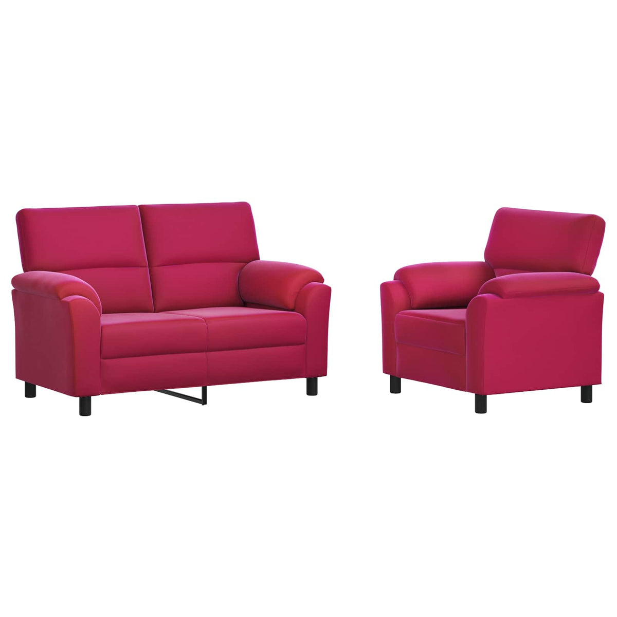 Bankstel 2 pcs Wijnrood fluweel