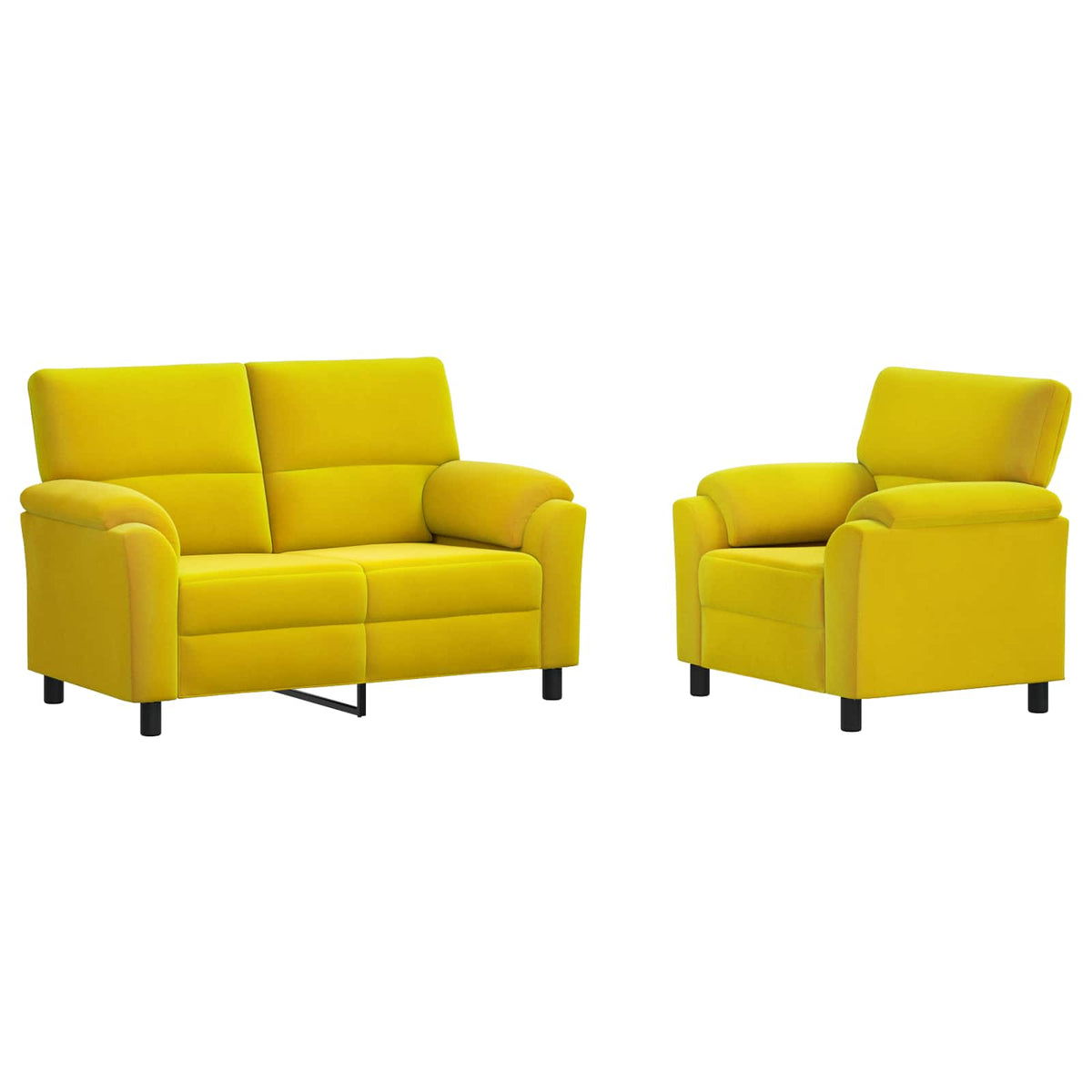 Bankstel 2 pcs Geel fluweel