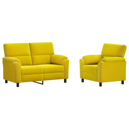 Bankstel 2 pcs Geel fluweel