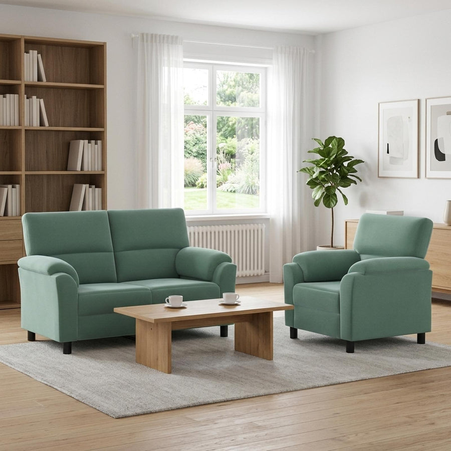 Bankstel 2 pcs Zeegroen fluweel