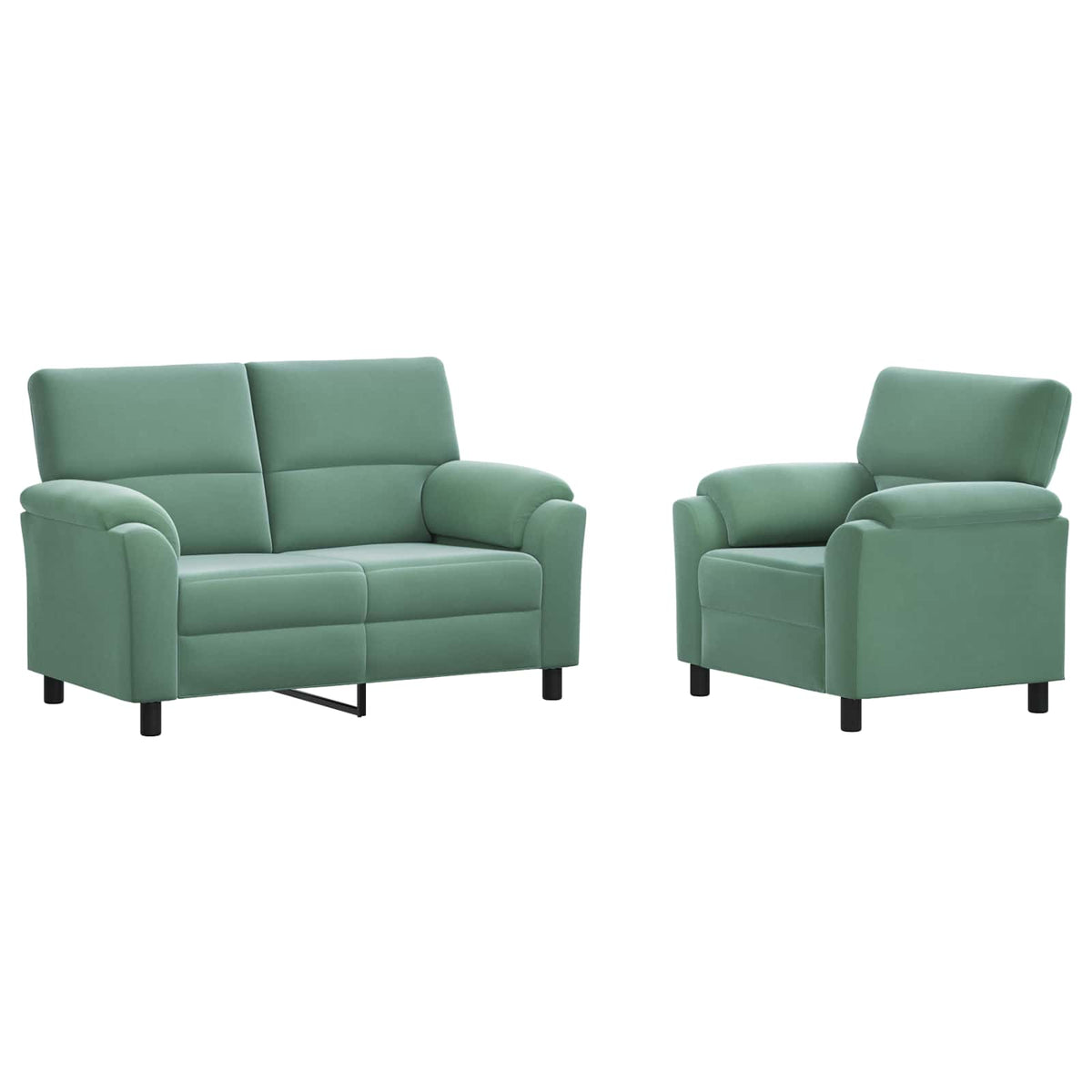 Bankstel 2 pcs Zeegroen fluweel