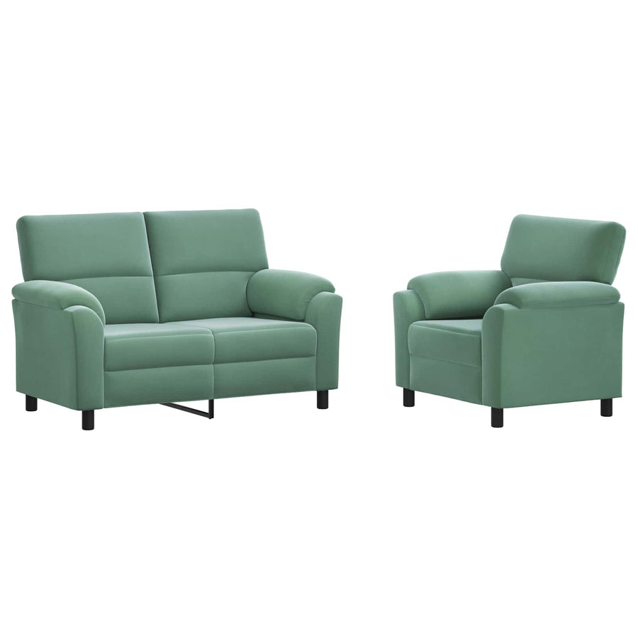 Bankstel 2 pcs Zeegroen fluweel