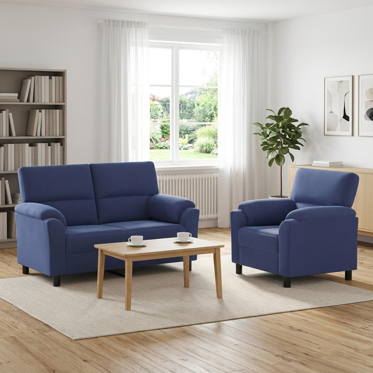 Bankstel 2 pcs Politieblauw fluweel