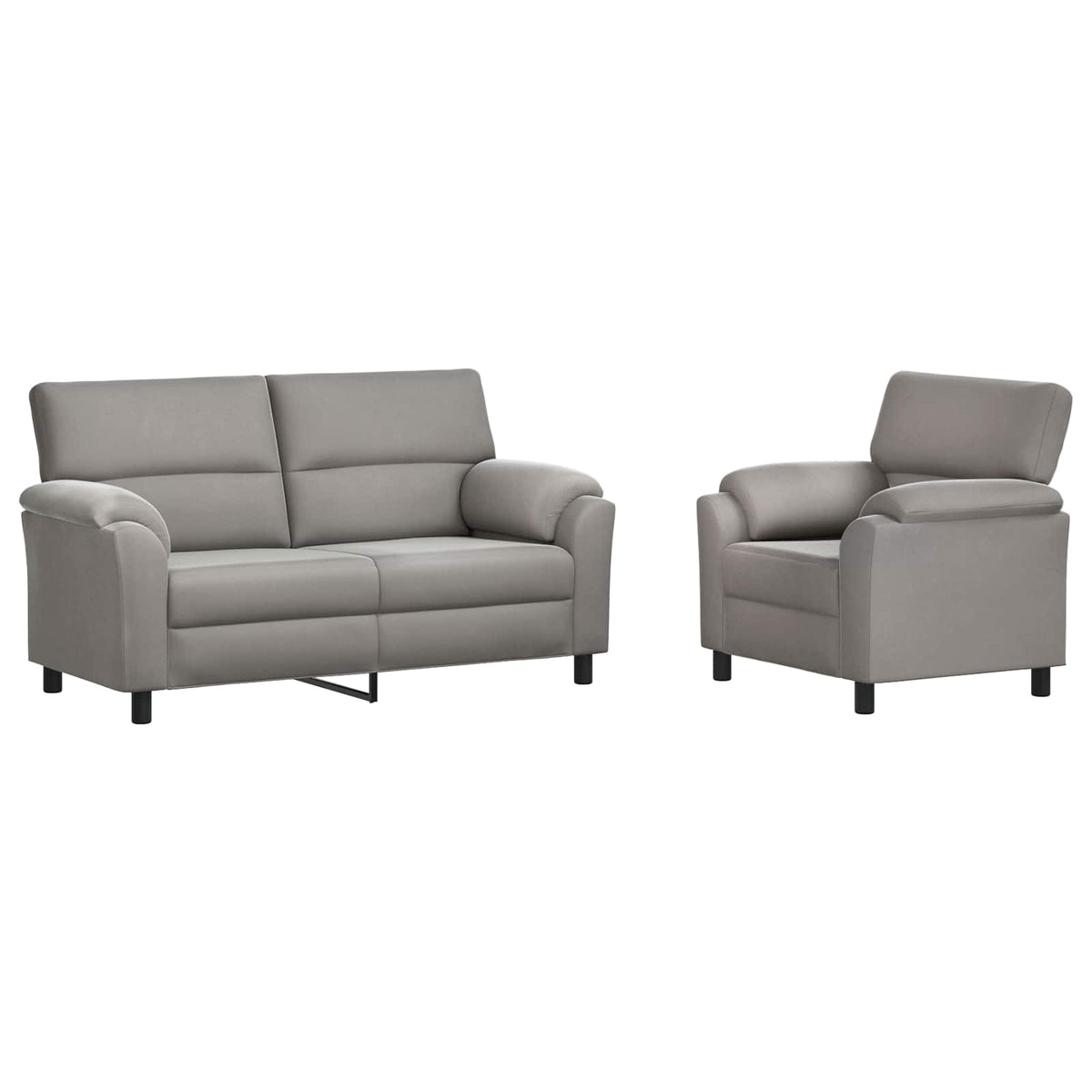 Bankstel 2 pcs Lichtgrijs fluweel
