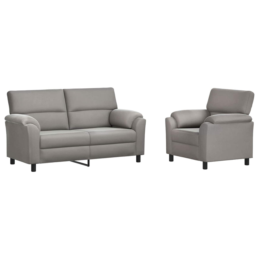 Bankstel 2 pcs Lichtgrijs fluweel