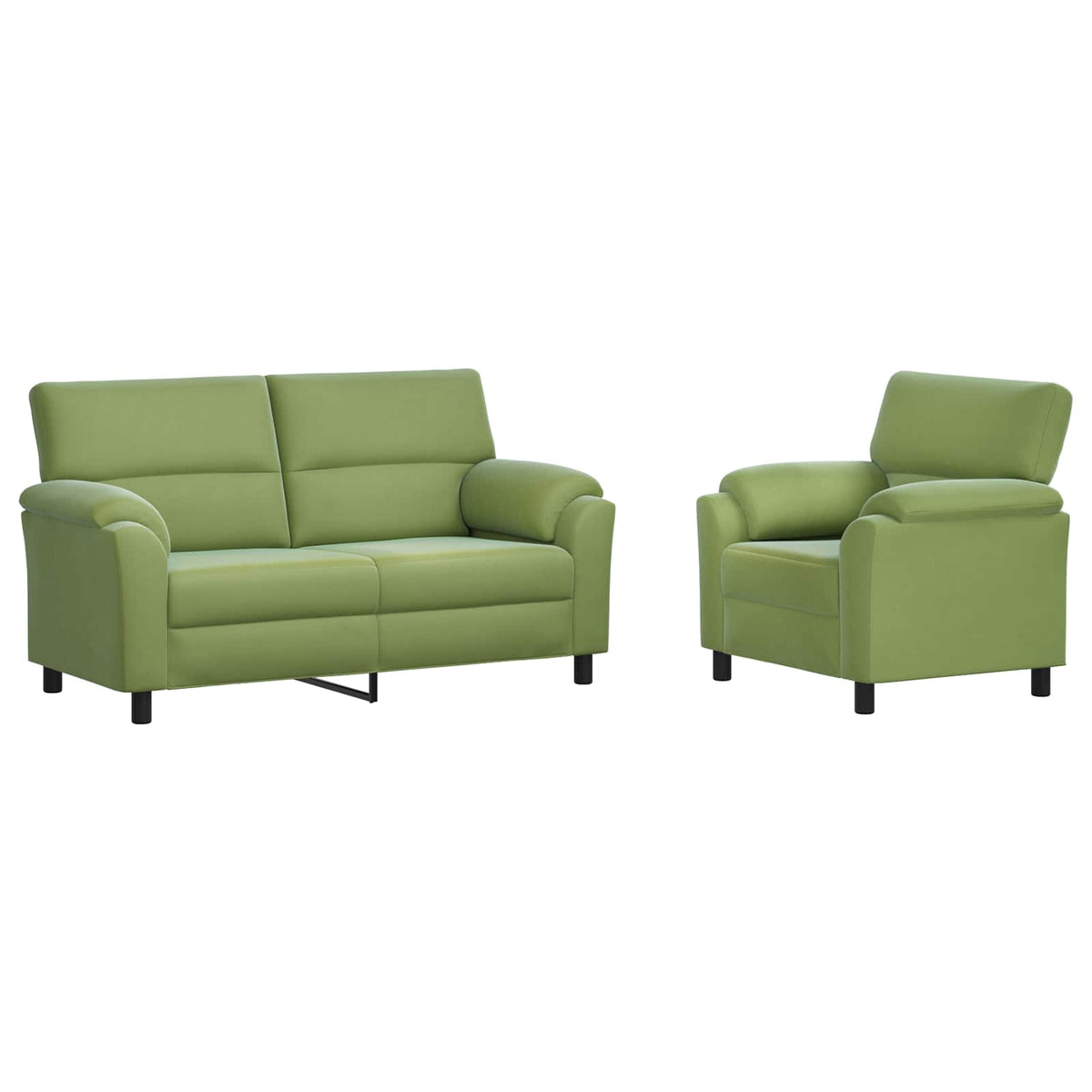 Bankstel 2 pcs Lichtgroen fluweel